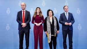 Geert Wilders, Dilan Yesilgoz, Caroline van der Plas und Pieter Omtzigt (v.l.n.r.) | picture alliance / ANP